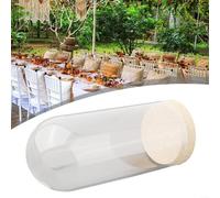 Campana de cristal con base de corcho de madera para plantas de interior y arreglos florales que añade sofisticación a la decoración de cualquier habitación (8 x 18 cm)