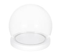 Campana de cristal para tarros expositores, Campana de cristal transparente con base blanca, 13,5 cm (5,3 pulgadas) diámetro