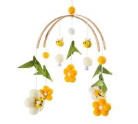 Campana de cuna hecha a mano, decoración de cuna de bebé, decoración de habitación de bebé niño (tema blanco/verde/amarillo, no tóxico y sin astillas)