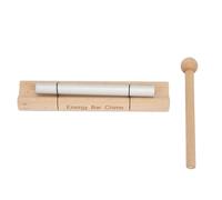 Campana de energía de tono único para la meditación plena, campana manual de madera para meditación en solitario con mazo, campana de sanación sonora de madera de cerezo y aleación (En forma de luna)
