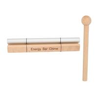 Campana de energía de tono único para la meditación plena, campana manual de madera para meditación en solitario con mazo, campana de sanación sonora de madera de cerezo y aleación (Sol)