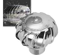 Campana de escape de techo de acero inoxidable 304 de 200 mm, diseño industrial, plateado, ventilador de escape impulsado por el viento, ventilador de ático