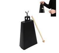 Campana de hierro de metal de 7 pulgadas, campanas de vaca de acero de metal, grandes fabricantes de ruido, campana de vaca de percusión a mano con palo y mango para juego de batería, cencerro de