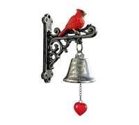 Campana de hierro fundido montada en la pared, decoración retro, pájaro | Timbre de puerta vintage para valla de pared, borde de puerta, porche, jardín, granja, entrada, balcón