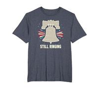 Campana de la Libertad Sigue sonando Camiseta, Hombre Tallas Grandes, Azul Jaspeado, 6X Alto