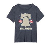 Campana de la Libertad Sigue sonando Camiseta, Mujer Tallas Grandes, Azul Jaspeado, 3XL Grande