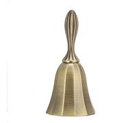 Campana de Mano, Campana de Llamada Manual de Aleación de Zinc con Mango, Campana de Recordatorio de Contador, Campana de Aula para Maestros para Servicio de Clase en la Sala Cena (Bronce)
