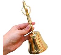 Campana de mano | Campanas de barandilla de latón | Instrumento ritual Herramienta de Timbre para Escuela Lección Boda Navidad Iglesia Retablo,boda Navidad altar iglesia decoración de iglesia