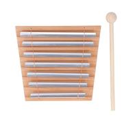 Campana de mano de 7 tonos con mazo, instrumento de percusión de aleación de aluminio y madera de haya, campana melódica para meditación, plena conciencia, yoga y sanación sonora