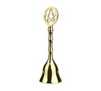 campana de mano de latón Campana de pentagrama latón, campana mano, Ritual, servicio Altar pagano Wicca, decoración del hogar con grabado estrella, 1 Uds