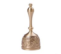 Campana de mano de latón macizo extra fuerte para recepción de hotel, escritorio, camarero, bar, té, cena, campana de 5 x 12,5 cm