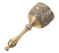Campana de Mano de Metal Dorado Estructura Mecánica Manual Vintage | Diseño Retro Detalles Grabados, Adecuado para Señalización en Escuelas y Recepción, Uso para Ancianos y Empleados