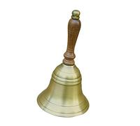 Campana de mano (latón antiguo con mango de madera altura 17cm Mesa Campana