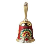 Campana de mano, patrón de pavo real Campana de llamada de mano vintage Cena Llamadas de hotel Campana de mano Campana de servicio Campana de llamada Campanas de boda Campanas de (Colorful + Red)