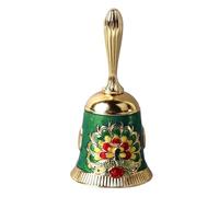 Campana de mano, patrón de pavo real Campana de llamada de mano vintage Cena Llamadas de hotel Campana de mano Campana de servicio Campana de llamada Campanas de boda Campanas de (Colorful + Green)