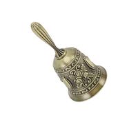 Campana de mano vintage, servicio de aleación de zinc, campana de llamada para cena, campana de acompañamiento musical para cena junto a la cama, boda, oración, meditación, (Patrón tallado en oro.)
