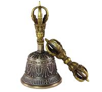 Campana De Meditación Budista, Tibetano Campana, Campana de bronce Puja 100% hecha a mano, campana de meditación tibetana for curación de sonido y yoga(Size:16cm)