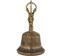 Campana De Meditación Budista, Tibetano Campana, Campana de cobre 100% hecha a mano for meditación y oración ritual budista(Color:Bronze)