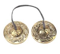 Campana de meditación tibetana hecha a mano de cobre, meditación tibetana, campana de cobre, campana de yoga tibetana en relieve, meditación, campana de yoga con budista, los ocho símbolos (Dragones)