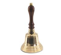 Campana de Mesa, Campana de Mano, Sonido Alto, Timbre de recepción, Escuela & Hotel, Decoración navideña, 20 cm, Oro