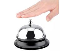 Campana de Mesa de Metal - Campanilla y Campanita de Mesa, Timbre de Recepción con Timbre Nítido para Restaurante, Cocina, Hotel, Bar, Servicio de Mascotas(Plata)
