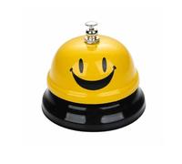 Campana de mesa de metal - Campanilla y Campanita de Mesa, Timbre de Recepción con Timbre Nítido para Restaurante, Cocina, Hotel, Bar, Servicio de Mascotas, Color Amarillo