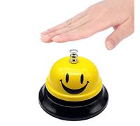 Campana de Mesa de Metal - Campanilla y Campanita de Mesa, Timbre de Recepción con Timbre Nítido para Restaurante, Cocina, Hotel, Bar, Servicio de Mascotas, Color Amarillo