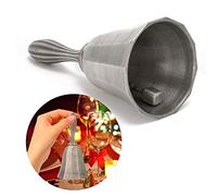 Campana de Metal de Diseño Retro, Agitar para un Sonido Fuerte y Claro, Acabado Galvanizado Duradero, Fácil de Limpiar, Campana de Señal para Cena, Clase, Servicio de Bar, (Plata