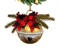 Campana de Navidad con un lazo | Bayas artificiales colgantes colgantes grandes para Navidad - Para ventana, puerta de casa, salón, dormitorio, comedor, pared, jardín y patio