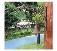 Campana de pared de hierro fundido resistente, fácil de instalar Campanas decorativas de bienvenida con tres patos, Campana de cena Tres patos Decoración de pared for el hogar Decoración de jardín Tim