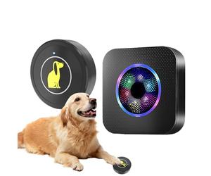 Campana de puerta de perro - Timbre inalámbrico para perros Casa inalámbrica - 5 niveles de volumen Botón de entrenamiento impermeable para apartamento viviendo patio trasero Acceso al aire libre Casa