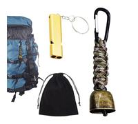 Campana de Seguridad para mochileros, Silbato de Oso para Alerta de Vida Silvestre, Equipo de Senderismo al Aire Libre, Camping, para Caminar, Ciclismo, Escalada, montañismo, Supervivencia