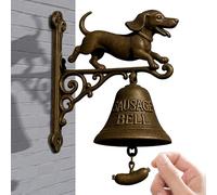 Campana de tienda para puerta de entrada - timbre retro bruja dachshund - colgante anillo manual decoración para tienda pared porche entrada casa regalo al aire libre