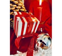 Campana de trineo de Papá Noel Polar Express, Regalo de Navidad Decorativo con Caja y Cinta Roja