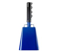 Campana de vaca de acero con asa, campana de animación y campanas de mano | Campana de vaca de 25,4 cm, instrumento musical de percusión de mano para eventos deportivos, juegos de fútbol, graduación
