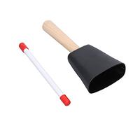 Campana de vaca de acero con mango de madera, campana de percusión de tono único para educación temprana, campana de animación de metal con agarre cómodo, generador de ruido para e