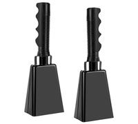 Campana de vaca de acero de 8 pulgadas con asa, campana de mano para eventos deportivos, juegos de fútbol, fiesta, granja, mano