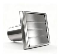 Campana de ventilación de acero inoxidable para exteriores, cubierta de escape de secadora de 4 pulgadas y 6 pulgadas con tubo desmontable y pantalla para calefacción del hogar, kit de instalación de