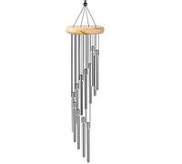 Campana de Viento, Carrillon de Viento Exterior, Carrillon de Viento, Campanas de Jardín de Metal, Adecuado para Decorar Jardines, Balcones, Casas, Plata