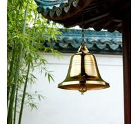 Campana de viento de cobre, campana de latón anticorrosión con diseño artístico grabado para decoración del hogar, jardín, yoga y eventos al aire libre (campana de cobre de 6 pulgadas)