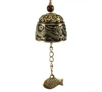 Campana de viento de dragón y pez auspicioso, campana de metal hecha a mano, perfecta para decoración del hogar Feng Shui y positivo (dragón)