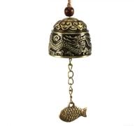 Campana de viento de pez dragón Feng Shui, campana de cobre hecha a mano para decoración de bendición auspiciosa en tu hogar (dragón)