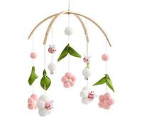 Campana de viento móvil para bebé, campana de cuna con pompones de abeja para bebé, campanas de madera, carillones de viento móvil para bebé, decoración de cuna de niño