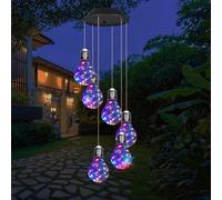 Campana de viento solar colorida para exteriores - Luces colgantes - Para mujeres, abuelas, madres, cumpleaños - Decoración