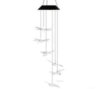 Campana de viento solar para exteriores, 23.6 pulgadas, luz decorativa de jardín, LED que cambia de color, operación automática del anochecer al amanecer, para patio césped o jardín