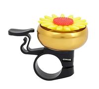 Campana decorativa de flores para bicicleta, ultraligera, de calidad, aspecto bonito, sonido claro (Amarilla)