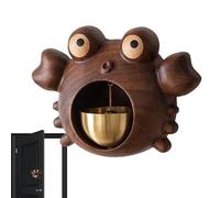Campana decorativa de madera - Timbre de con diseño | Timbre de puerta en forma de , perfecto para decorar con estilo porches, jardines, refrigeradores y restaurantes