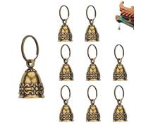 Campana decorativa rústica, decoración de boda, campanas de viento de cobre antiguo, campanas de campanas, 10 decorativos para puerta de casa, dormitorio, patio, sala de estar