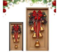 Campana dorada de Navidad, cartel de bandera, tela 2D para colgar | Pancarta de fondo de fiesta, cartel para interiores y exteriores, para casa, fiesta, granja, Año Nuevo y viento