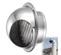 Campana Exterior Ventilación Del Aire 50 80 150 200 300mm Redonda Cubiertas Rejilla De Ventilación De Acero Inoxidable Con Pantalla De Insecto, Evita El Viento En Contra Y Lluvia(100mm)